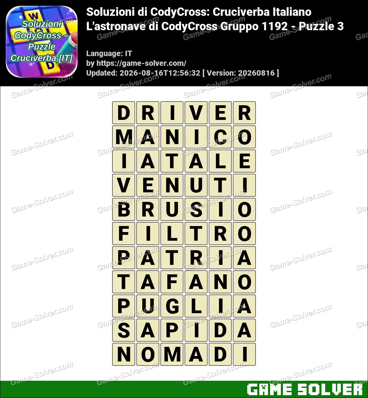 Soluzioni di CodyCross: Cruciverba Italiano L’astronave di CodyCross Gruppo 1192 – Puzzle 3